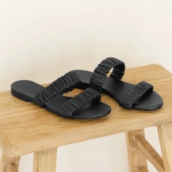 Jenni Kayne Shoes - Jenni Kayne Dune Ruched Double Strap Sandal